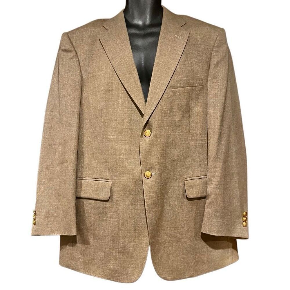 Stafford Tweed Tan Suit Jacket Sports Coat Blazer Men’s 42R